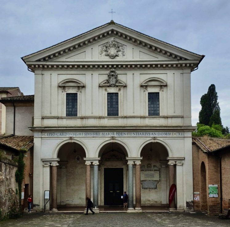 The entrance courtyard at the Catacombs of San Sebastiano on the Appian Way